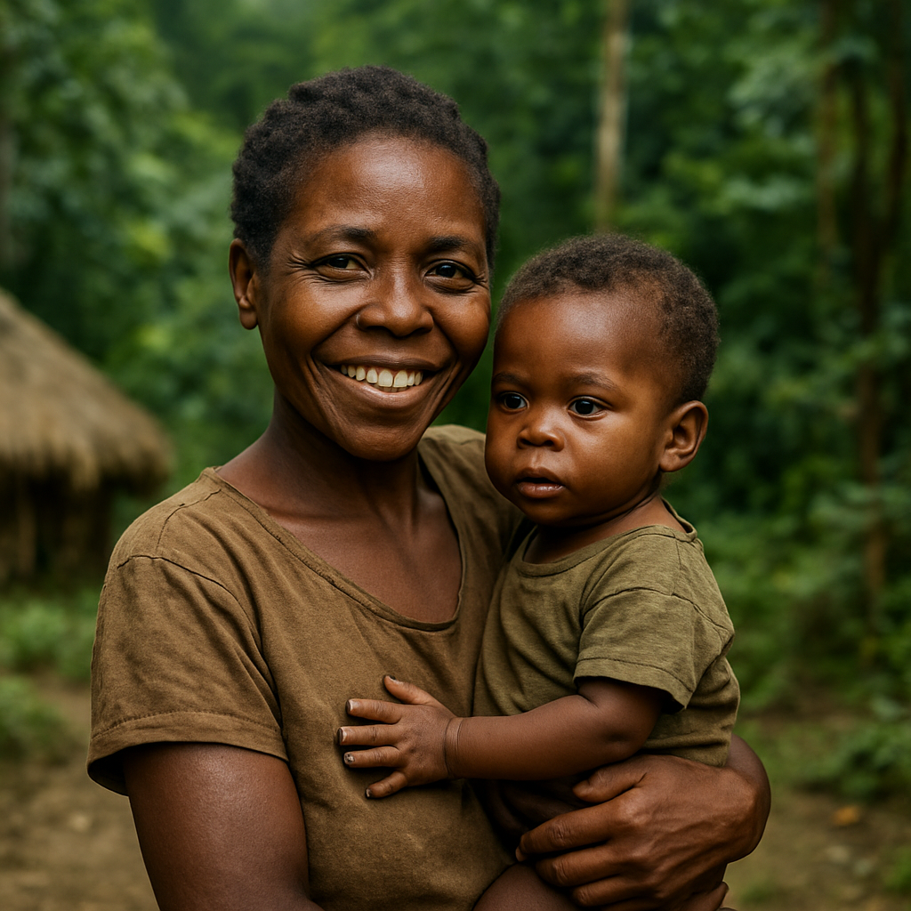 Femme autochtone et son enfant